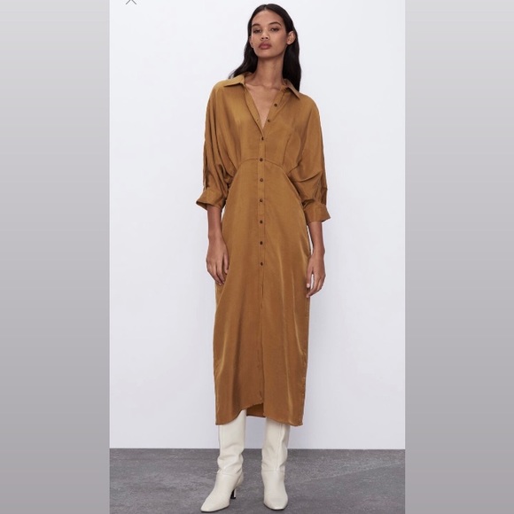 Zara Dresses & Skirts - Zara Pleated Maxi Shirt Dress
